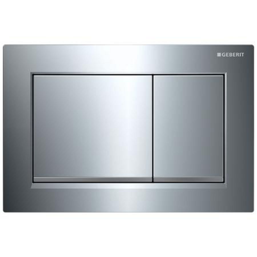 Bedieningsplaat 2-toets Omega20 ROUND (voorheen Omega30) plaat+toetsen: chroom strook:chroom mat