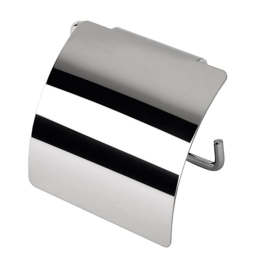 Closetrolhouder chroom met klep HOTEL 125x120x27mm