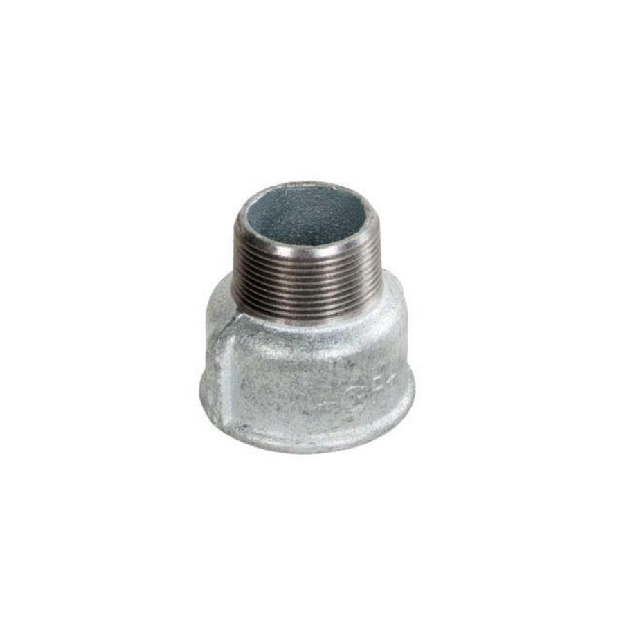 Mof DN50 verzinkt staal buiten R 1.1/2" binnen Rp 2"