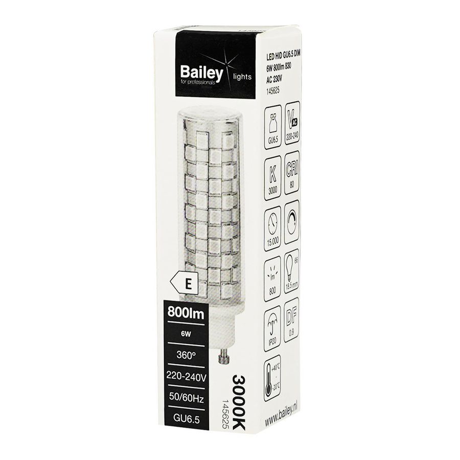 LED-lamp GU6.5 HID 6W (20W) 800lm 830 AC 230V