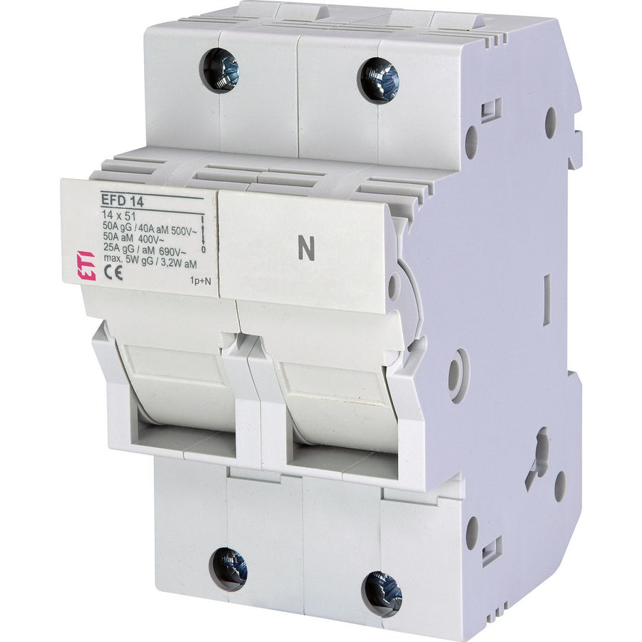 Smeltpatroonschakelaar 50A EFD14 1P+N