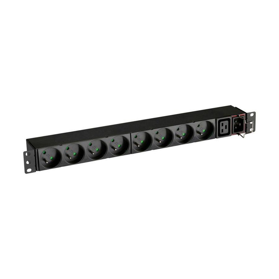 FlexPDU 230VAC/16A 1U-Ing: 1xIEC C20 -Uitg: 8 x FR, 1 x IEC