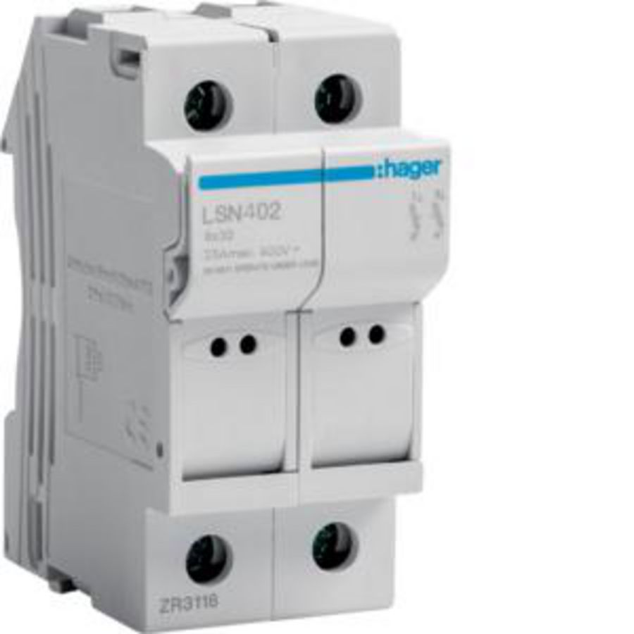 Zekeringhouder L32 2P 25 A 2 modulen