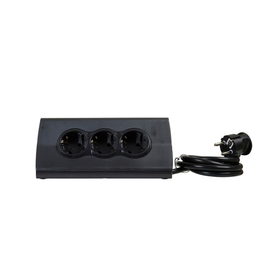Bureaublok TKD 3-voudig 2xUSB tablethouder zwart RA