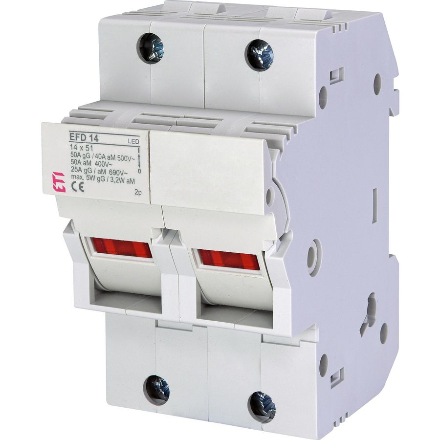Smeltpatroonschakelaar 50A EFD14 LED 2P