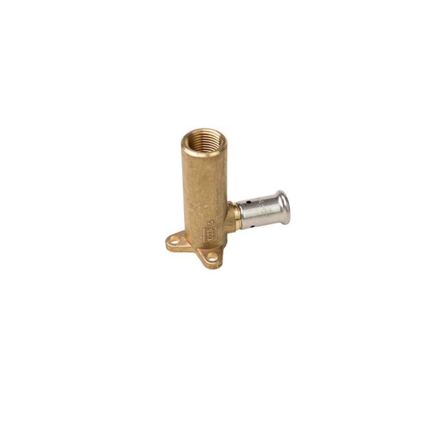 Enkele muurplaat persaansluiting 4P 16x1/2"bn. (h=71mm)