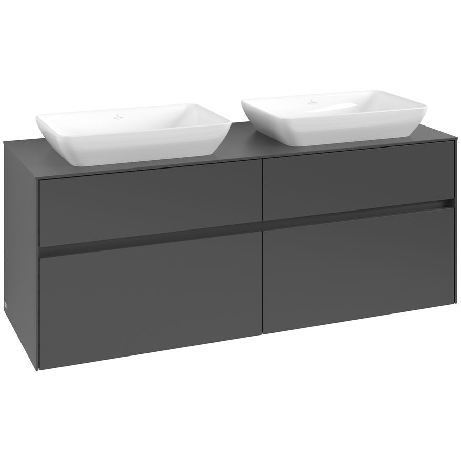 Wastafelonderkast Collaro 1400x548x500mm Graphite C119B0VR