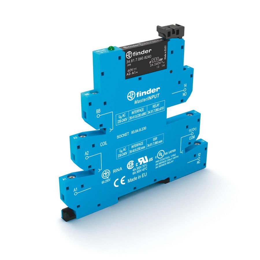 Interfacerelais MasterINPUT 1 maakcontact 2A 125VUC serie 39