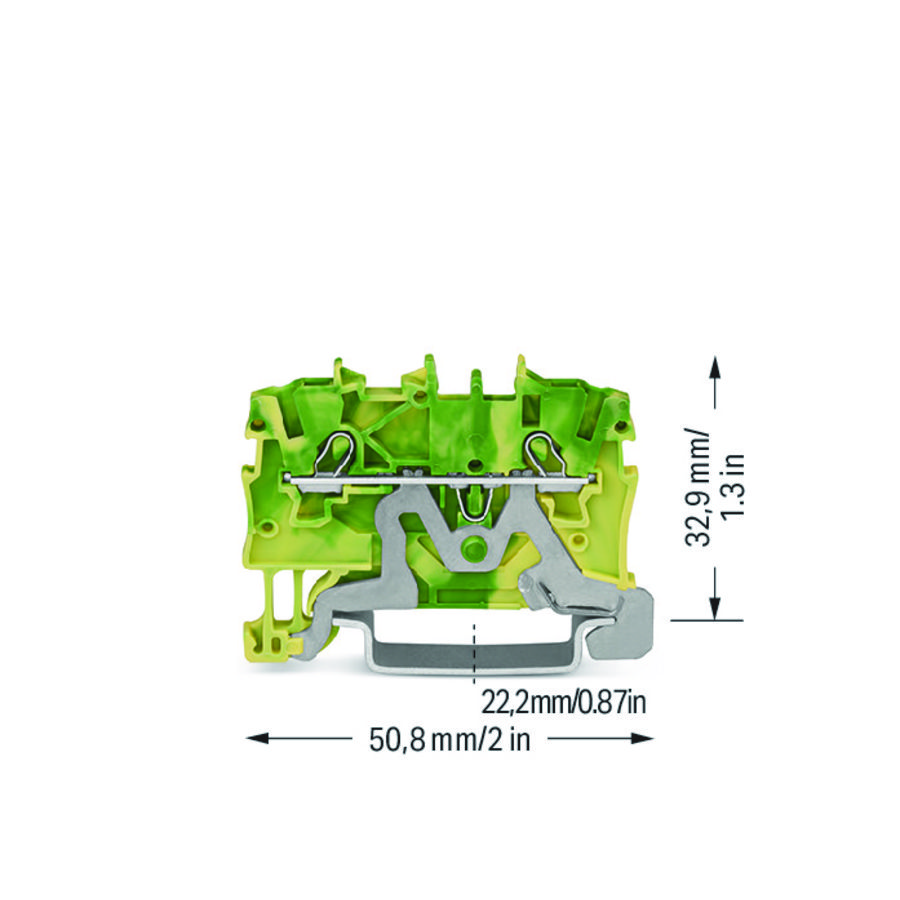2-draads aardklem 1mm² voor Ex e II-groenl VVE=100