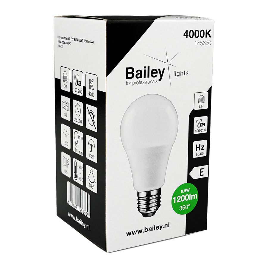 LED-lamp Industry A60 E27 9.5W 83W 1200lm 840 100V-260V