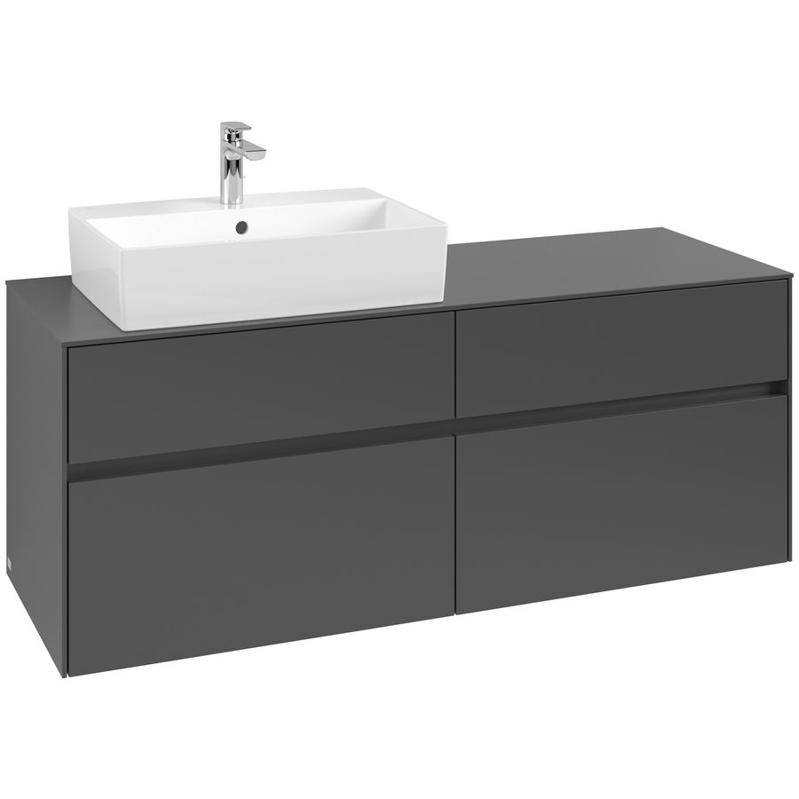 Wastafelonderkast Collaro 1400x548x500mm Graphite C13200VR