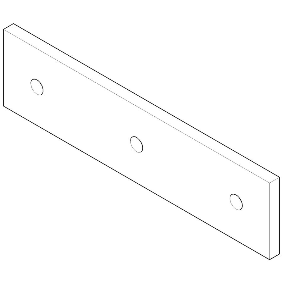 Rozet v. 3 kleppen 240x60x9mm chr