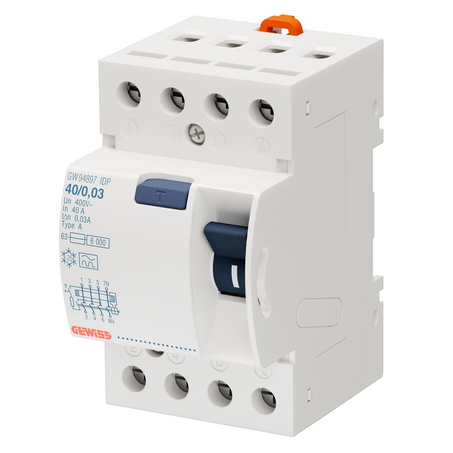 AARDLEKSCHAKELAAR 4P 40A 30Ma TYPE A DIRECT 3MOD.IDP SERIE