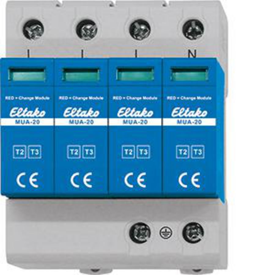 Modulaire DIN-rail overspanningsbeveiliging T2 T3
