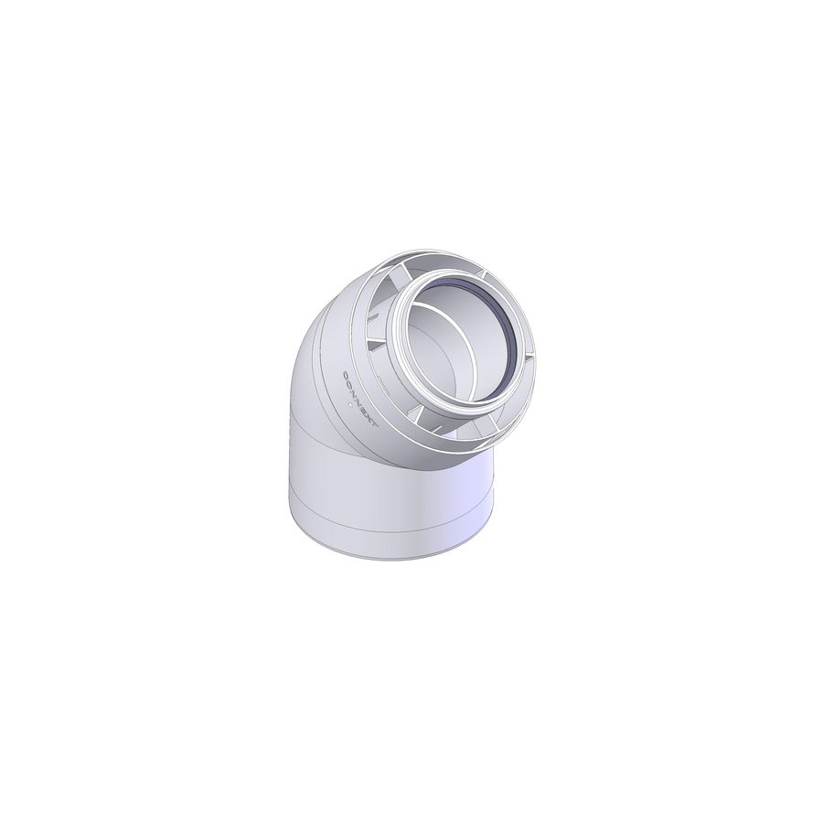 Bocht Ø80 x Ø125 45°  d-p/a