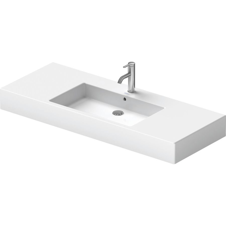 VERO #032912 wastafel 1250mm wit met kraangat met overloop