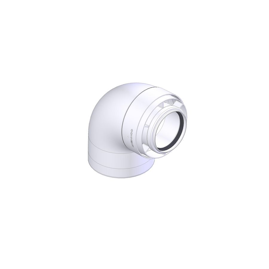 Bocht Ø80 x Ø125 90°  d-p/a