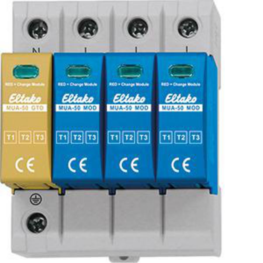 Modulaire DIN-rail overspanningsbeveiliging T1 T2 T3
