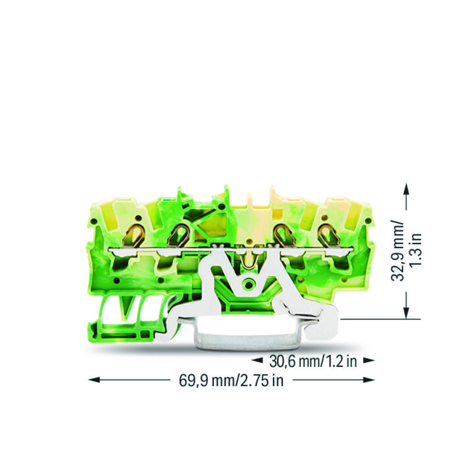 4-draads aardklem 1,5mm² voor Ex e II-groen VVE=100