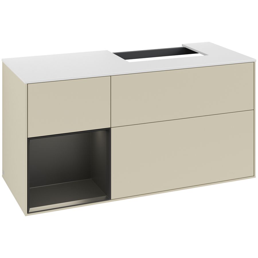 Wastafelonderkast Finion 1200x603x501mm S.Grey Matt Lacquer G141PDHJ