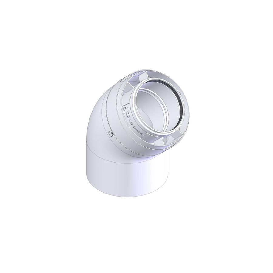 Bocht Ø100 x Ø150 45°  d-p/a