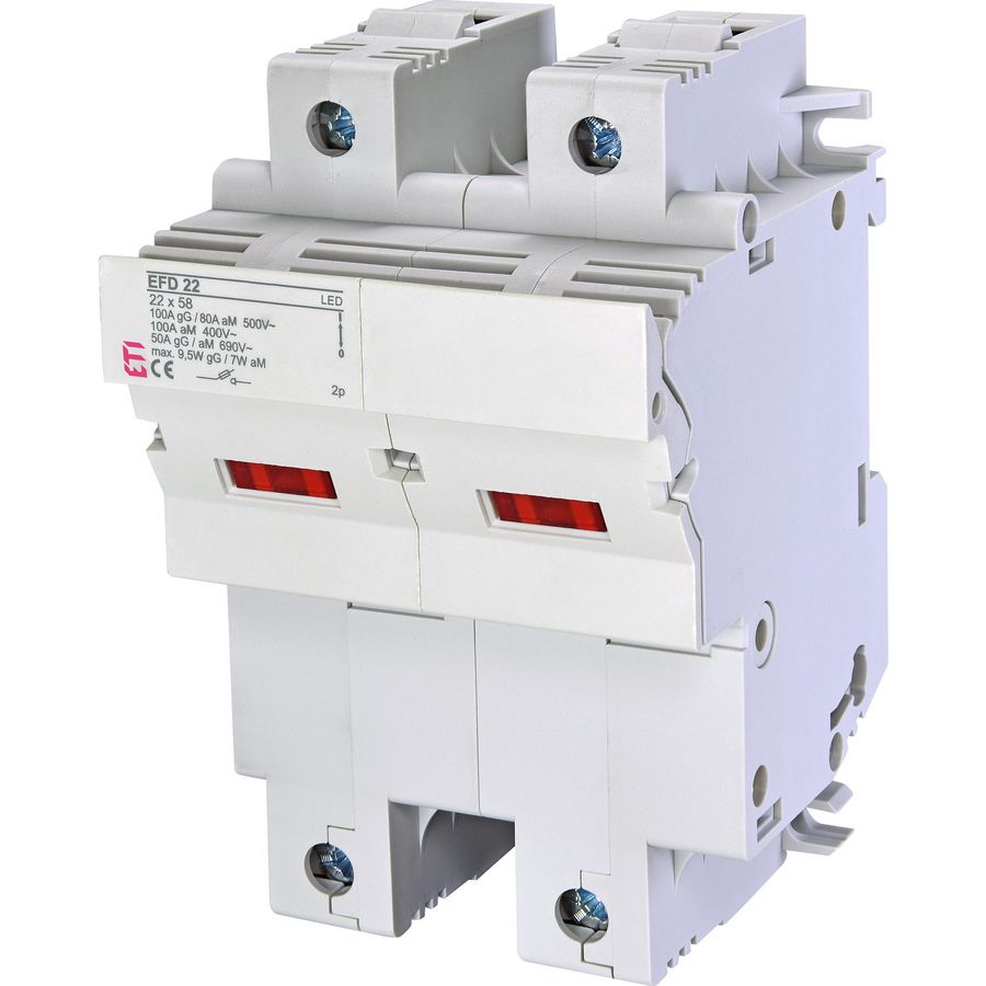 Smeltpatroonschakelaar 100A EFD22 LED 2P