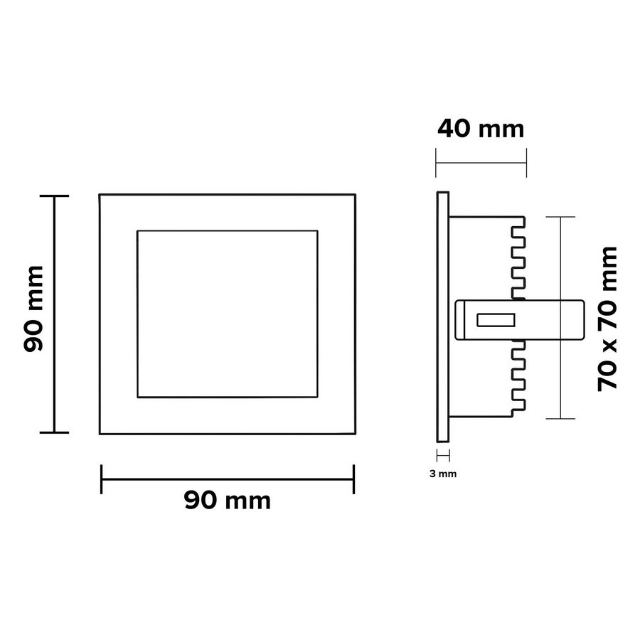 Inbouwarmatuur muur 2.1W 700mA 3000K diffuus Lumiko Tosca
