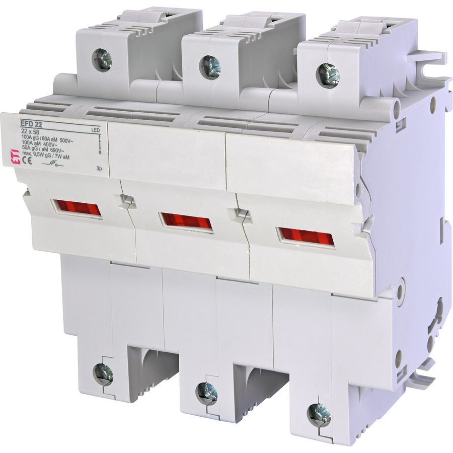 Smeltpatroonschakelaar 100A EFD22 LED 3P