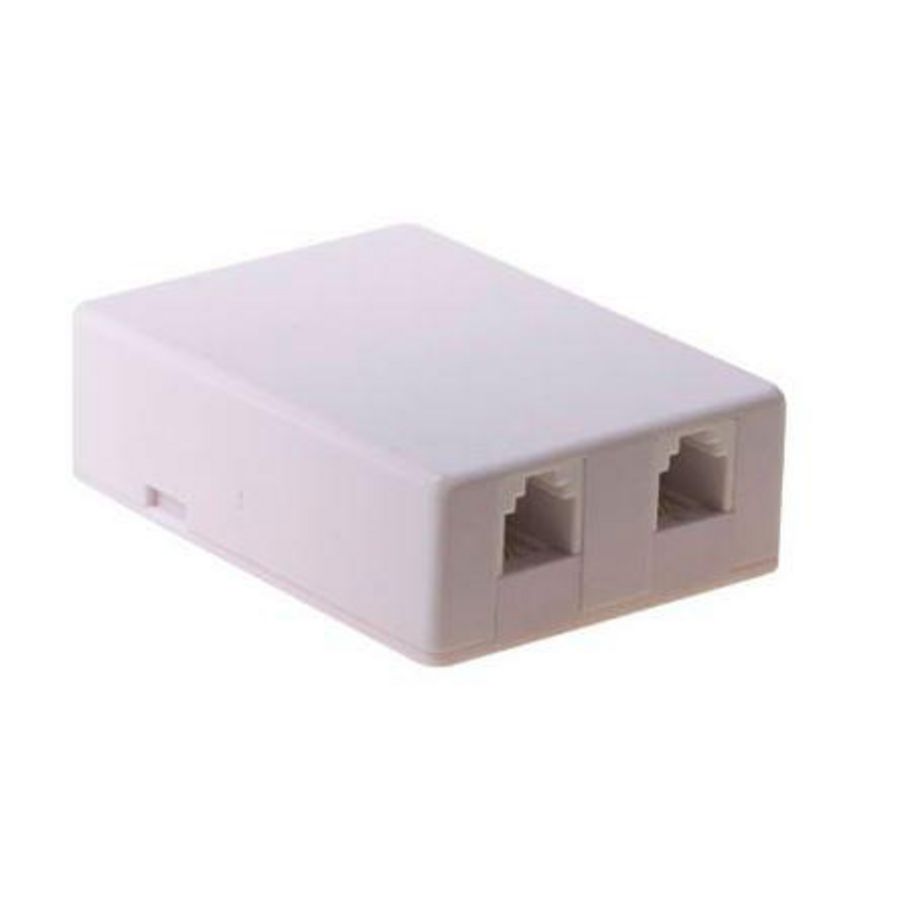 Wandcontactdoos telefonie opbouw 2xRJ11 schroef