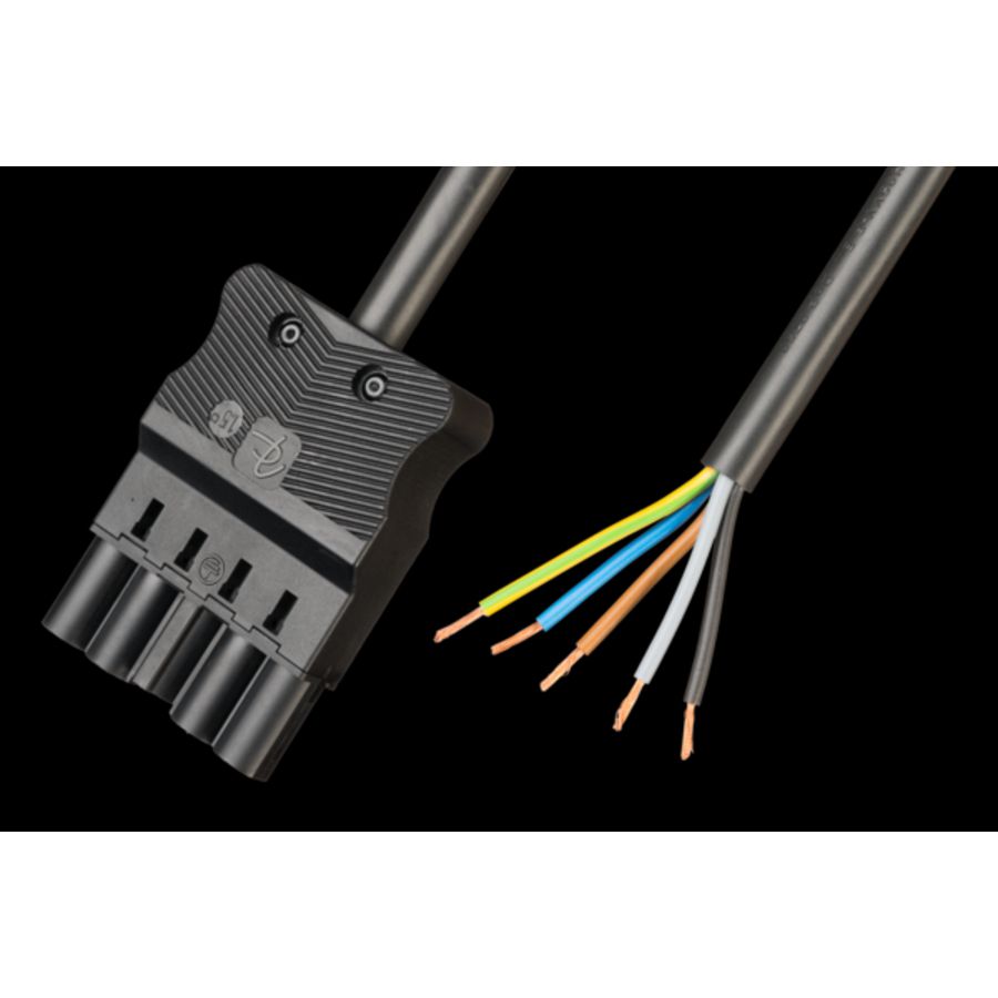 Aansluitsnoer male 5-polig 0,75mm² 500cm zwart Eca (AC166 ALCGS/5075 500)