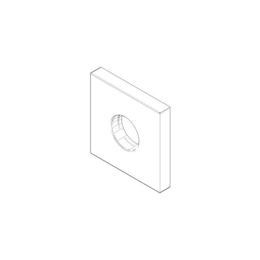 Rozet v. lotiondispenser 60x60x9mm Platina gebors.