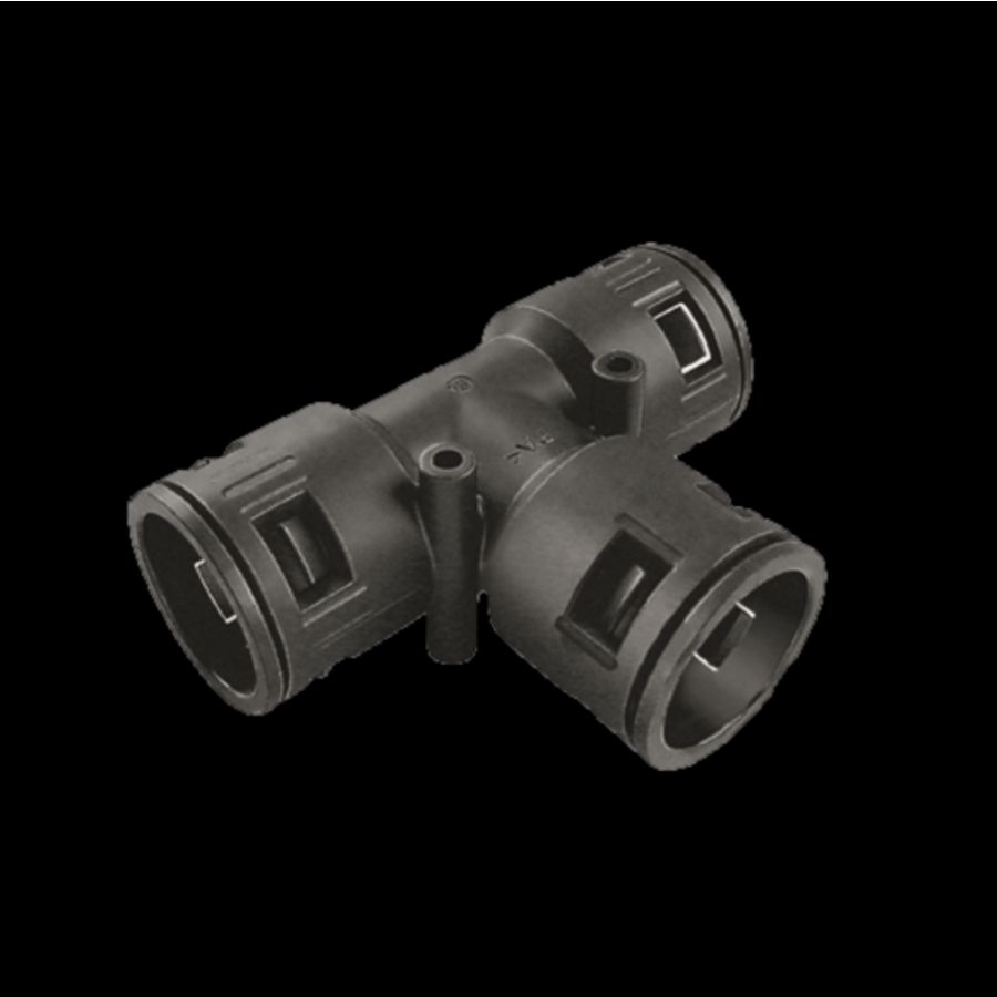 Kunststof T-stuk 2x Ø15.8mm IP68/ IP69K zwart VVE=10