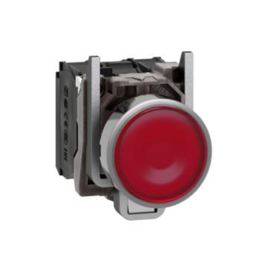 Drukknop Verlicht Verzonken terugv 22mm 24V 1NO+ 1NC Rood