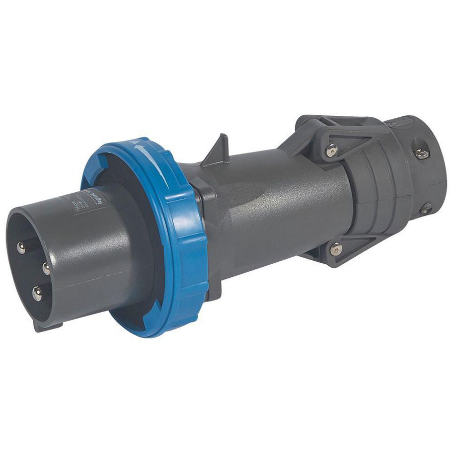 Stekker recht 230V 63A 3-polig IP67 kunststof Hypra
