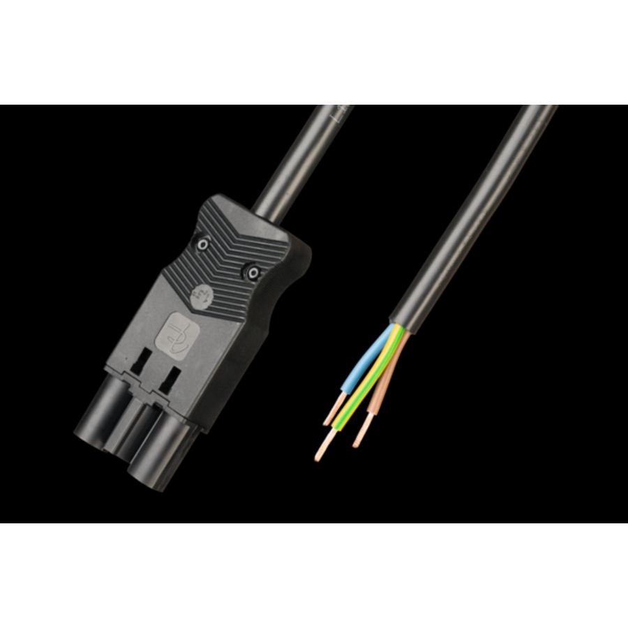 Aansluitsnoer male 3-polig 1,5mm² 150cm LV zwart Eca (AC166 ALCGS/315 150)