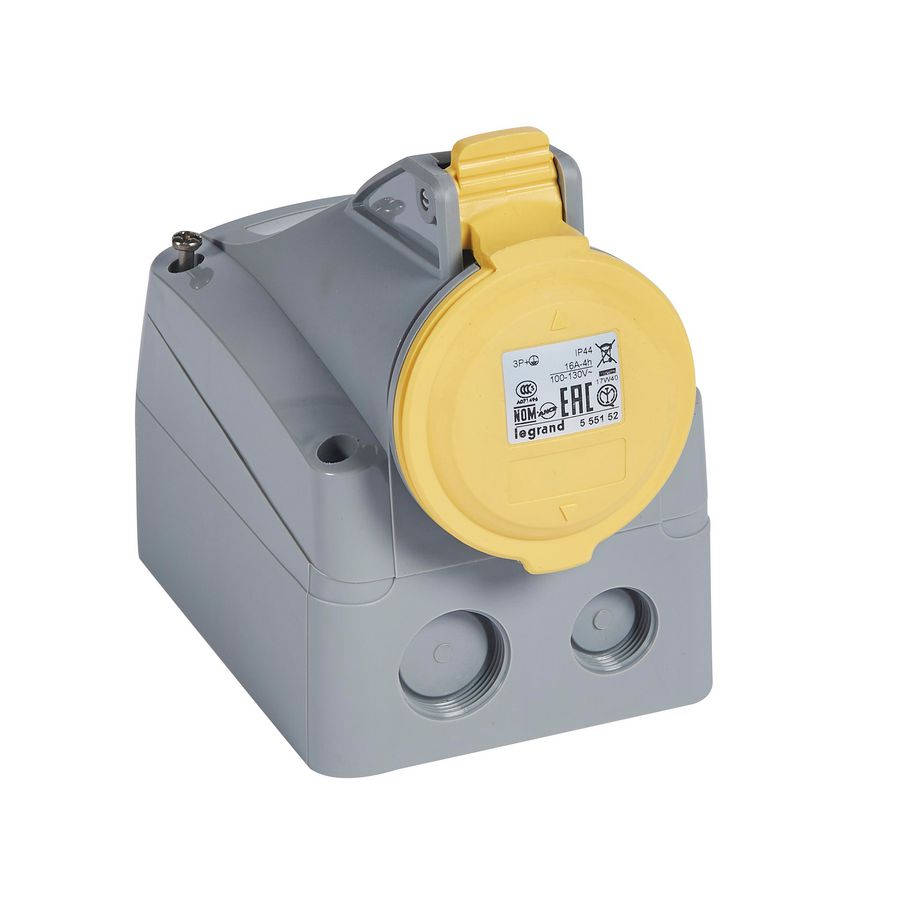Opbouw wandcontactdoos 110V 16A 4-polig IP44 P17