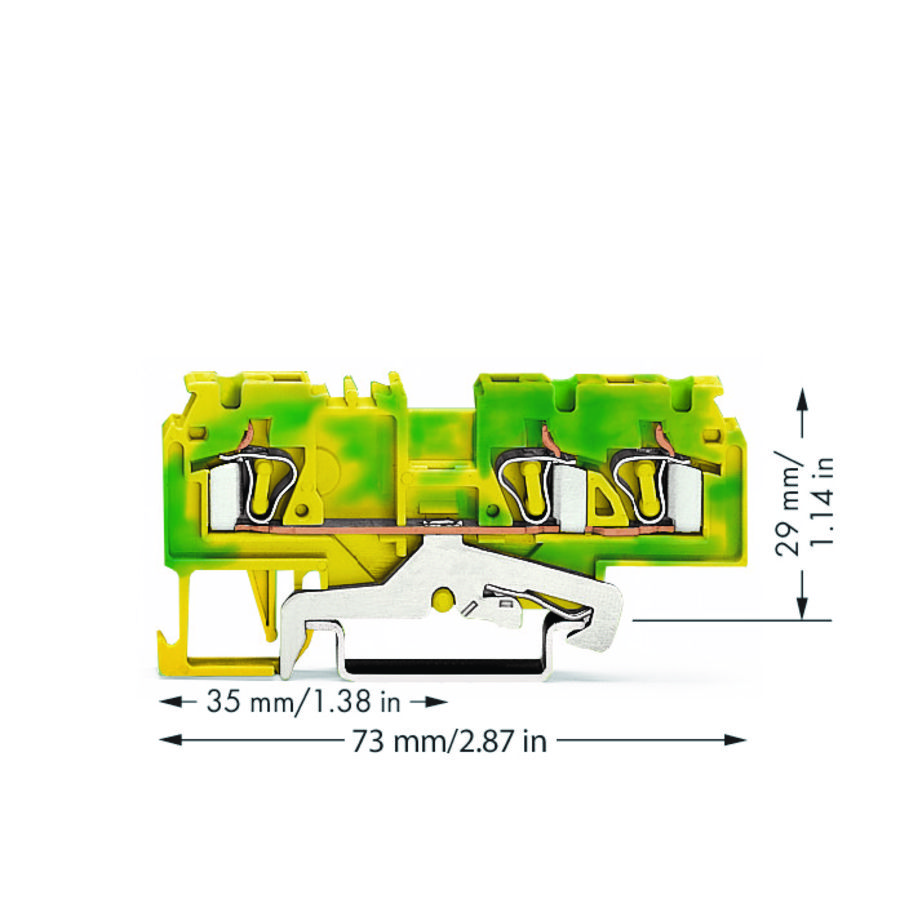 3-draads aardklem 4mm² Markering zij/midden 880-687/9VVE=100