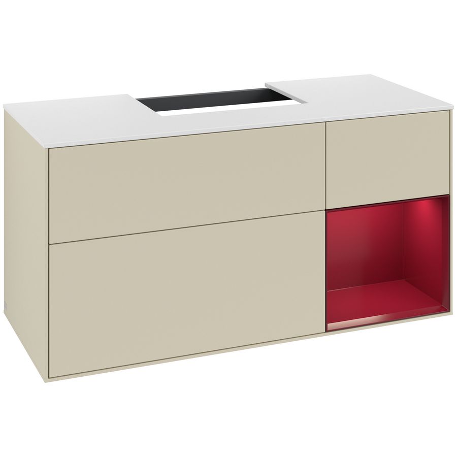 Wastafelonderkast Finion 1200x603x501mm S.Grey Matt Lacquer G171HBHJ