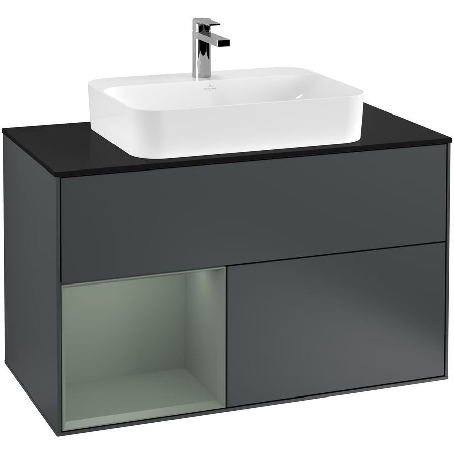 Wastafelonderkast Finion 1000x603x501mm Mid.Blue Matt Lacquer G362GMHG