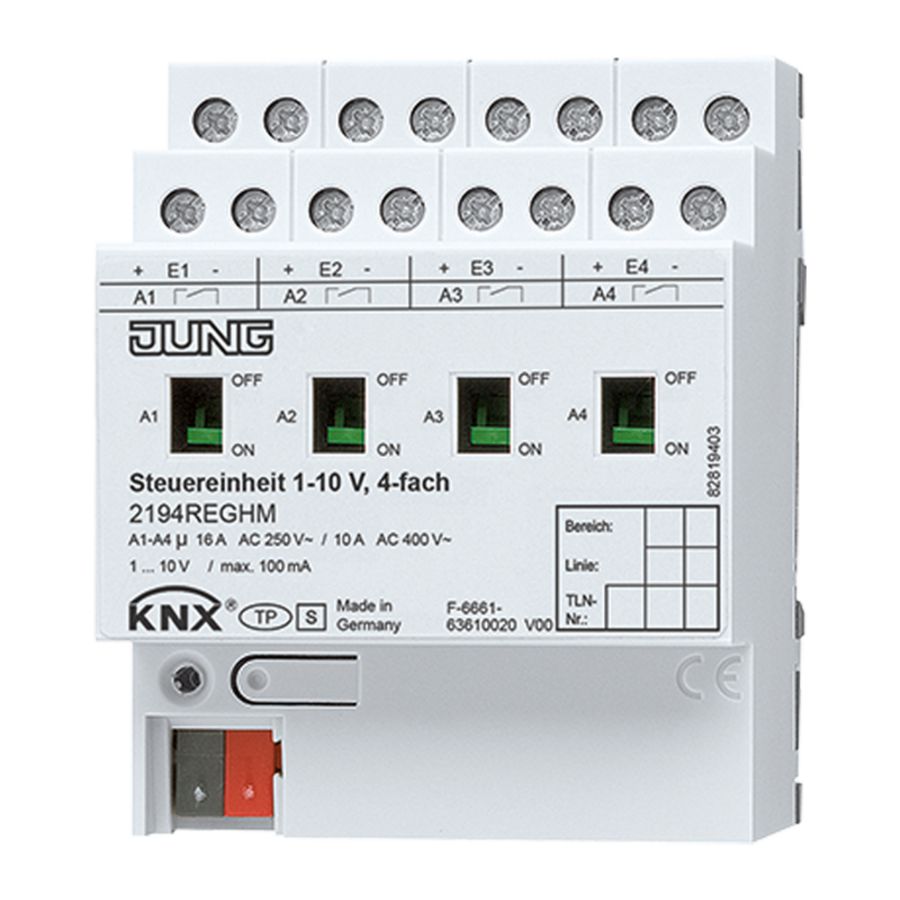 stuureenheid 1-10V 4-voudig KNX