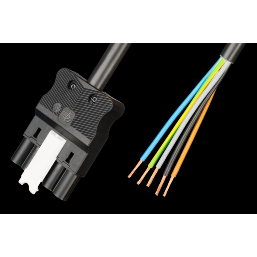 Prefab aansluitsnoer male 5-polig 2,5mm² LV15 37,5cm zwart B2ca (AC166 ALCGS/525 37,5)