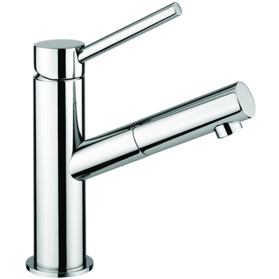 Wastafelkraan MICRO chroom 1-hendel vaste uitloop 122mm