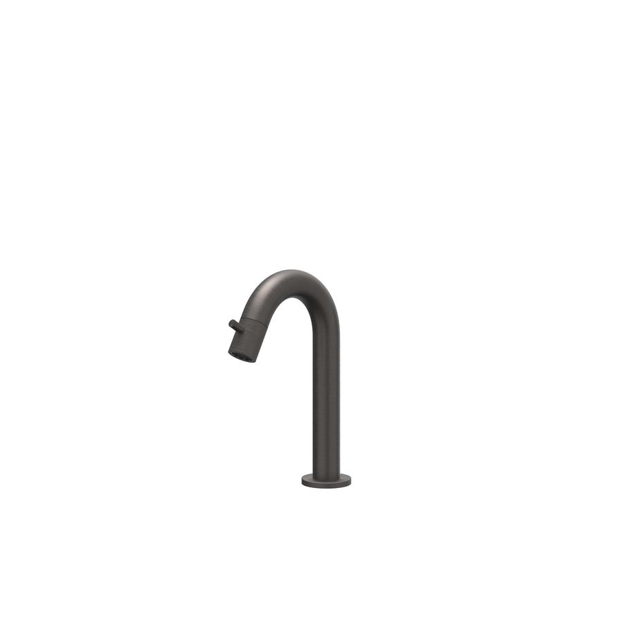 Fonteinkraan CONCORD rvs gebogen staand S-size sprong 114mm rvs geborsteld carbon black
