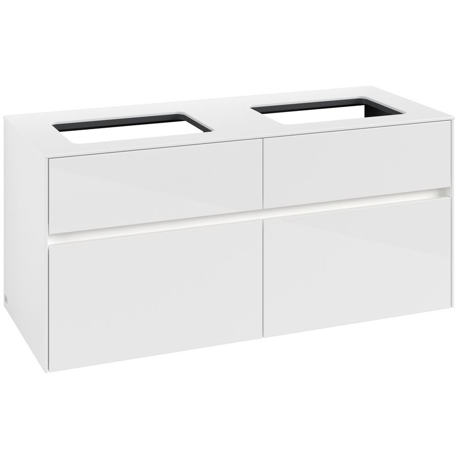 Wastafelonderkast Collaro 1200x548x500mm Glossy White C115B0DH
