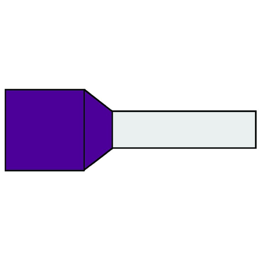 Zak a 500st. Adereindhuls geisol. 0,25mm² Paars 8mm stand.