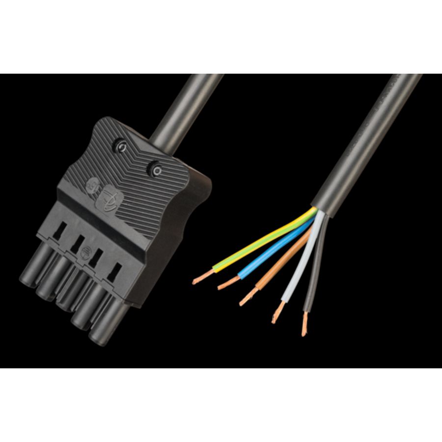 Aansluitsnoer female 5-polig 1,5mm² 100cm zwart B2ca (AC166 ALCGB/515 100)