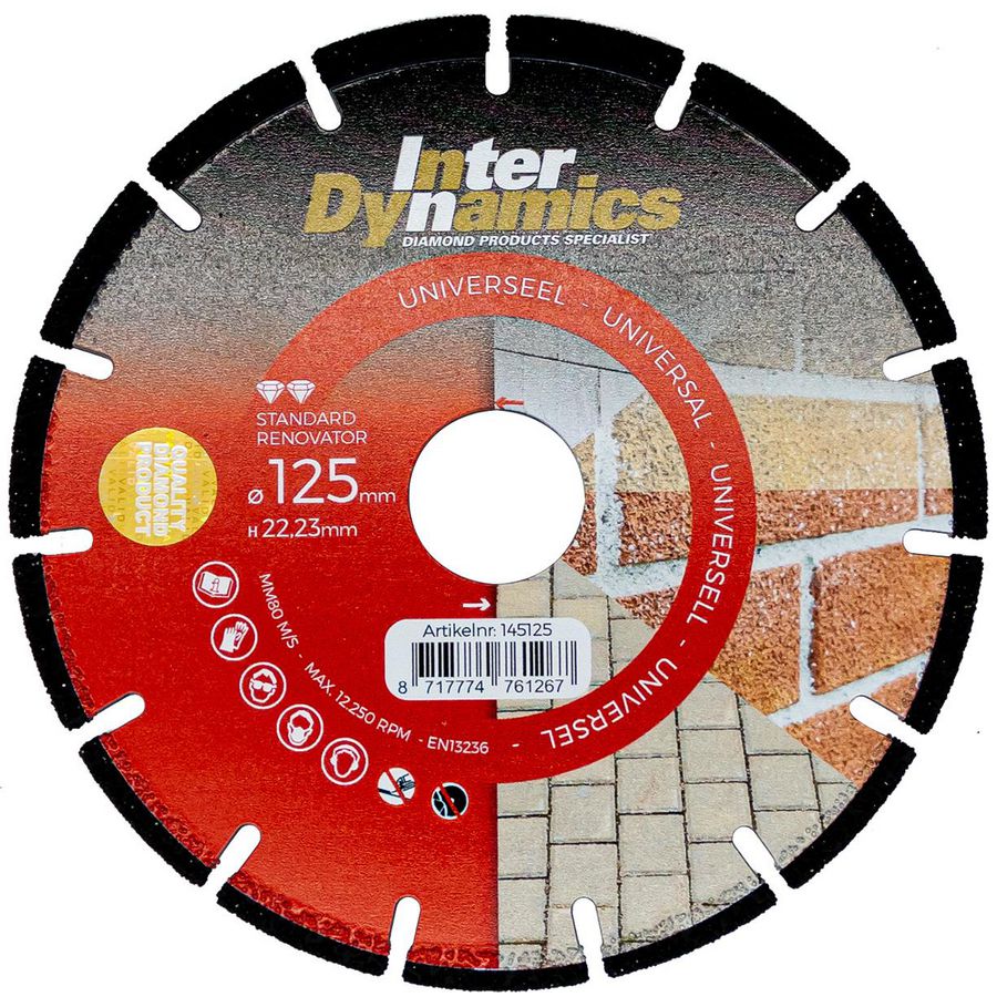 Renovator diamantzaagblad 125mm asgat 22.23mm