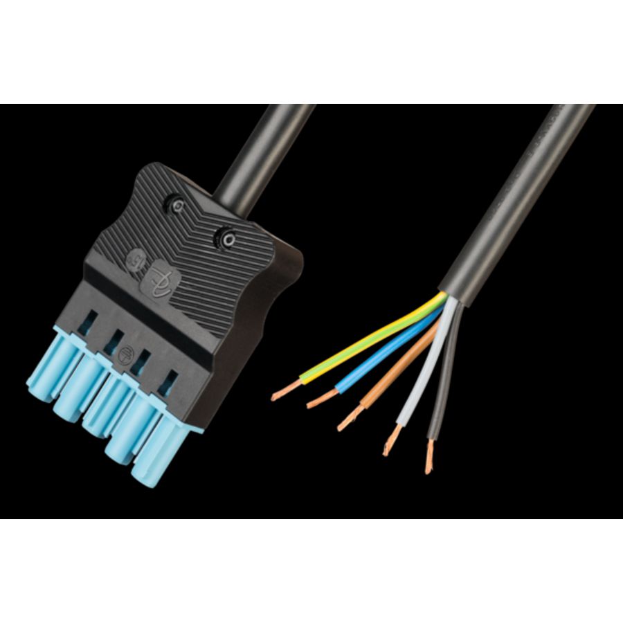 Aansluitsnoer female 5-pol 1,5mm² 50cm pastelblauw DALI Eca (AC166 ALCGB/515 050)