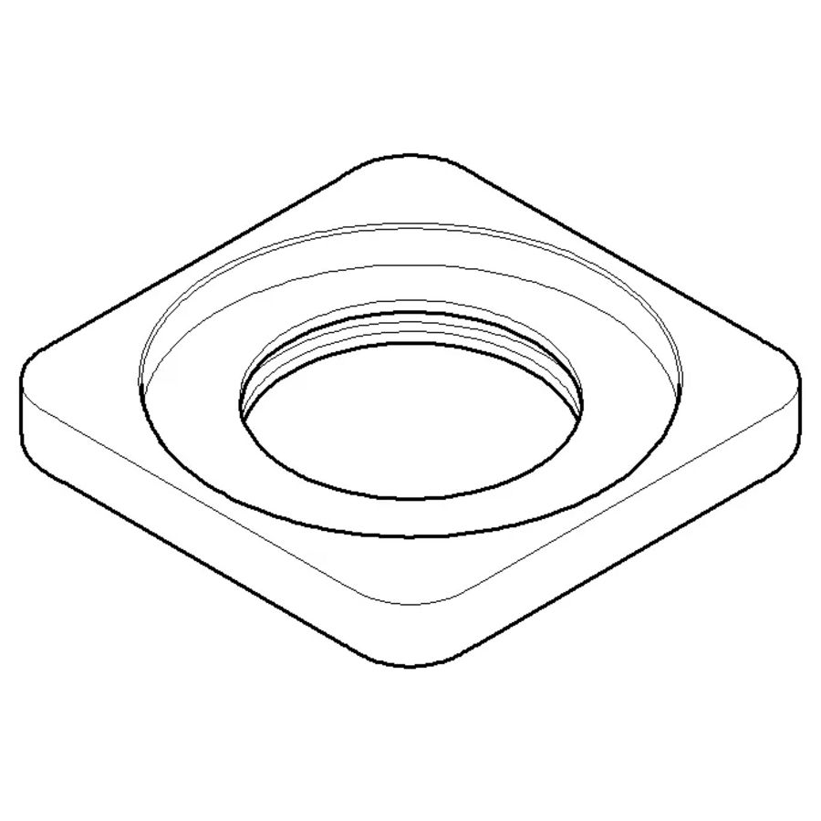 Rozet v. regendouche Plafond 64x64x9mm chr