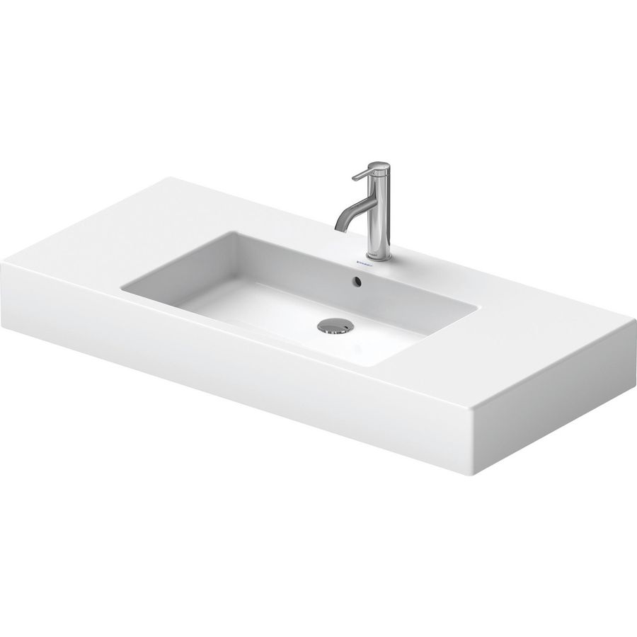 VERO #032910 wastafel 1050mm wit met kraangat met overloop
